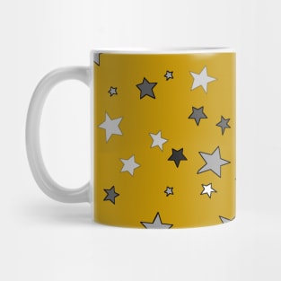 Stars In A Sea of Dijon Yellow Outlined in Black Mug
